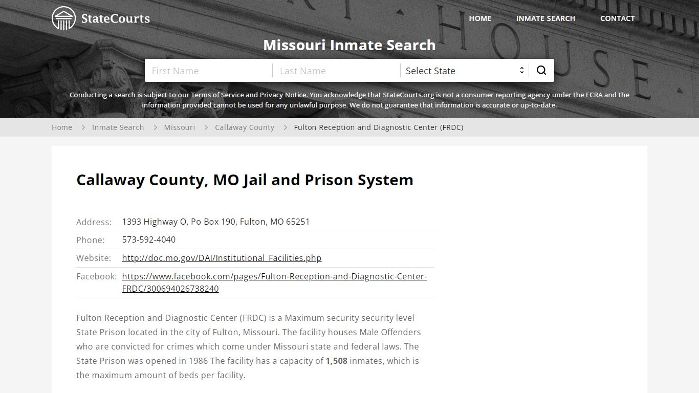 Callaway County, MO Jail and Prison System - State Courts